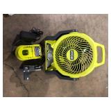 RYOBI ONE+ 18V Cordless Hybrid WHISPER SERIES 7-1/2 in. Fan Kit with 2.0 Ah Battery and Charger   Customer Returns See Pictures