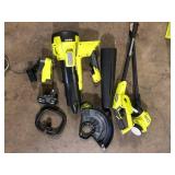 RYOBI ONE+ 18V Cordless Battery String Trimmer/Edger and Jet Fan Blower Combo Kit (2-Tools) with 4.0 Ah Battery and Charger    Customer Returns See Pictures