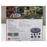 Dartwood Solar Water Fountain/Bird Bath with 4 Different Nozzle Heads - Perfect for Bird Bath and Small Ponds