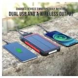 Dartwood 16000 mAh Solar Power Bank - Qi Portable Wireless Charger with USB Type C Input Dartwood 16000 mAh Solar Power Bank - Qi Portable Wireless Charger with USB Type C Input