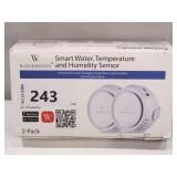 Wasserstein Smart Water, Temperature & Humidity Sensor - Audio Alarm, Simple Plug & Play (2-Pack)