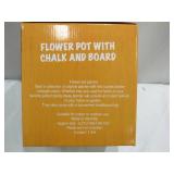 INFINITY JY17114-G CHALKBOARD BUCKET PLANTER, CERAMIC, GREEN, 8.27" X 7.68"