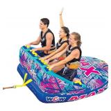 WOW Sports 1-3 Person Max Vibes Towable with Secure Deck Seating - Tropical Waves WOW Sports 1-3 Person Max Vibes Towable with Secure Deck Seating - Tropical Waves