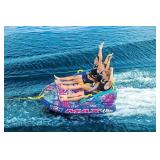 WOW Sports 1-3 Person Max Vibes Towable with Secure Deck Seating - Tropical Waves WOW Sports 1-3 Person Max Vibes Towable with Secure Deck Seating - Tropical Waves