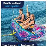 WOW Sports 1-3 Person Max Vibes Towable with Secure Deck Seating - Tropical Waves WOW Sports 1-3 Person Max Vibes Towable with Secure Deck Seating - Tropical Waves