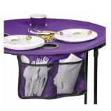 NEW Logo Brands NFL 27.6" XL Round Tailgate Table with Bottom Shelf - Minnesota Vikings NEW Logo Brands NFL 27.6" XL Round Tailgate Table with Bottom Shelf - Minnesota Vikings