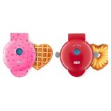 NEW Dash Heart Treat Maker Set of 2, Mini Heart Bundt Cake Maker & Mini Heart Waffle Maker, Heart Print NEW Dash Heart Treat Maker Set of 2, Mini Heart Bundt Cake Maker & Mini Heart Waffle Maker, Heart Print