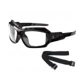 NEW 2 Pack of Ergodyne Skullerz LOKI Convertible Safety Spoggles w/ Strap -Black-Clear Lens NEW 2 Pack of Ergodyne Skullerz LOKI Convertible Safety Spoggles w/ Strap -Black-Clear Lens