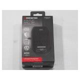 Monster Essentials Power Wall Tap Surge Protector, 6 Outlets + USB Ports Black