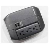 Monster Cable Wall Tap Surge Protector with 6 Swivel/Side Outlets 2 USB Black