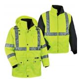 NEW Ergodyne GloWear 8385 4-in-1 Hi-Vis Winter Jacket Parka - Type R, Class 3/2 - LIME - XL