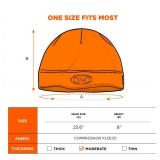 NEW Ergodyne N-Ferno 6804 Performance Fleece Beanie Winter Hat with LED Lights - ORANGE - OSFM