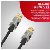Monster M-Series Certified Premium HDMI Cable 2.0, Features 4K Ultra HD at 60Hz Refresh Rate, Duraflex Jacket, and Triple Layer Shielding, 22.5 Gbps - 4.9 ft