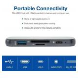 Verbatim 6-in-1 USB C Hub Adapter - 100W Power Delivery, USB 3.0 Ports, SD Card Readers, 3.5mm Audio Port for USB C Laptops