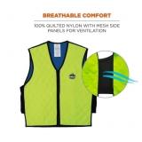NEW Chill-Its 6665 Evaporative Cooling Vest - Embedded Polymers, Zipper Closure - LIME - LARGE