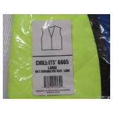 NEW Chill-Its 6665 Evaporative Cooling Vest - Embedded Polymers, Zipper Closure - LIME - LARGE