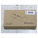 Verbatim 4-in-1 USB C Hub Adapter with Dongle - 60W Power Delivery, USB 3.0, USB 2.0 for USB C Laptops