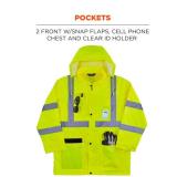 NEW Ergodyne GloWear 8366 Lightweight Hi-Vis Rain Jacket - Type R, Class 3 LIME - LARGE