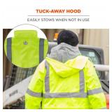 NEW Ergodyne GloWear 8366 Lightweight Hi-Vis Rain Jacket - Type R, Class 3 LIME - LARGE