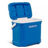 NEW Igloo 30-Quart Cooler With Bail Handle and Built-In Cup Holders - Blue/White NEW Igloo 30-Quart Cooler With Bail Handle and Built-In Cup Holders - Blue/White