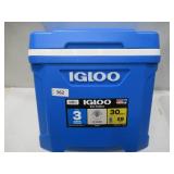 NEW Igloo 30-Quart Cooler With Bail Handle and Built-In Cup Holders - Blue/White NEW Igloo 30-Quart Cooler With Bail Handle and Built-In Cup Holders - Blue/White
