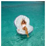 NEW PoolCandy Giant Oyster Shell Lounge with Glitter Pearl Beach Ball NEW PoolCandy Giant Oyster Shell Lounge with Glitter Pearl Beach Ball