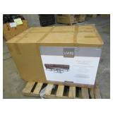 NEW Living Accents Wilshire Black Steel Deep Seating Sectional with Table Brown NEW Living Accents Wilshire Black Steel Deep Seating Sectional with Table Brown