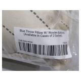 NEW Pair of Throw Pillows with Wooden Buttons - Cream NEW Pair of Throw Pillows with Wooden Buttons - Cream