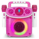 NEW The Singing Machine Mini Sparkle Karaoke Machine with 2 Mics - Pink NEW The Singing Machine Mini Sparkle Karaoke Machine with 2 Mics - Pink
