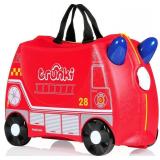 Trunki Ride-On Kids Suitcase | Tow-Along Toddler Luggage | Carry-On Cute Bag with Wheels Frank Fire Truck Red Trunki Ride-On Kids Suitcase | Tow-Along Toddler Luggage | Carry-On Cute Bag with Wheels Frank Fire Truck Red