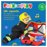 Trunki Ride-On Kids Suitcase | Tow-Along Toddler Luggage | Carry-On Cute Bag with Wheels Frank Fire Truck Red Trunki Ride-On Kids Suitcase | Tow-Along Toddler Luggage | Carry-On Cute Bag with Wheels Frank Fire Truck Red