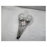 NEW 2 Pack of Living Accents Silver Solar Powered LED Pathway Lights NEW 2 Pack of Living Accents Silver Solar Powered LED Pathway Lights