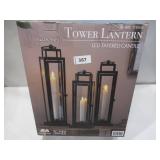 3 Pack of LED Tapered Candles in Tower Lanterns - 3 Pack - Black Finish 3 Pack of LED Tapered Candles in Tower Lanterns - 3 Pack - Black Finish