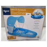 Aqua Ultimate Sunshade Recliner Pool Lounge, Blue and Pineapple Aqua Ultimate Sunshade Recliner Pool Lounge, Blue and Pineapple