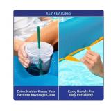 Aqua Ultimate Sunshade Recliner Pool Lounge, Blue and Pineapple Aqua Ultimate Sunshade Recliner Pool Lounge, Blue and Pineapple