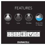 NEW Duracell 200 Lumen Floating LED Flashlight for Camping, Fishing, & Emergency Use - Water Resistant Design with 4 Modes and 3-AA Batteries Included NEW Duracell 200 Lumen Floating LED Flashlight for Camping, Fishing, & Emergency Use - Water Resistant Design with 4 Modes and 3-AA Batteries Included