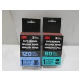NEW 2 Pack of 3M Rapid Removal 3" Power Sanding Belts - 80 Grit (3in x 18in) and 120 Grit (3in x 21in) NEW 2 Pack of 3M Rapid Removal 3" Power Sanding Belts - 80 Grit (3in x 18in) and 120 Grit (3in x 21in)