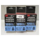 NEW 3 Pack of 3M Rapid Removal 3" Power Sanding Belts - 120 Grit (3in x 21in) NEW 3 Pack of 3M Rapid Removal 3" Power Sanding Belts - 120 Grit (3in x 21in)