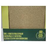 NEW 3 Packs of 3M 11 in. L x 9 in. W Fine Aluminum Oxide Sandpapers 60 Grit - 4 Sheets per Pack NEW 3 Packs of 3M 11 in. L x 9 in. W Fine Aluminum Oxide Sandpapers 60 Grit - 4 Sheets per Pack