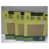 NEW 3 Packs of 3M 11 in. L x 9 in. W Fine Aluminum Oxide Sandpapers 60/100/150 Grit NEW 3 Packs of 3M 11 in. L x 9 in. W Fine Aluminum Oxide Sandpapers 60/100/150 Grit