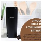 NEW Muggo 12 oz Self-Heating Coffee Mug, Black Portable with Leak-Proof Lid & 3-Hour Battery Life NEW Muggo 12 oz Self-Heating Coffee Mug, Black Portable with Leak-Proof Lid & 3-Hour Battery Life