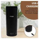 NEW Muggo 12 oz Self-Heating Coffee Mug, Black Portable with Leak-Proof Lid & 3-Hour Battery Life NEW Muggo 12 oz Self-Heating Coffee Mug, Black Portable with Leak-Proof Lid & 3-Hour Battery Life