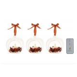 Luminara Set of Three Glass Ornaments with Flameless Tealight Candle - Harvest Luminara Set of Three Glass Ornaments with Flameless Tealight Candle - Harvest