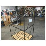 Welded Black Metal Frame Built to Fit Onto Pallets with Angled Roof - Perfect for Projects Welded Black Metal Frame Built to Fit Onto Pallets with Angled Roof - Perfect for Projects