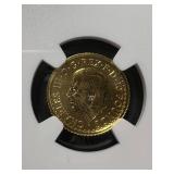 1/10TH OZ .9999 FINE GOLD BRITTANIA NGC MS70 FIRST RELEASE