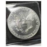 1989 AMERICAN SILVER EAGLE 1 TROY OZ .999 FINE SILVER