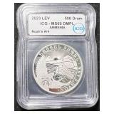 2023 ARMENIAN SILVER ROUND ICG MS69 DMPL