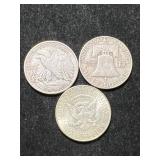3 US SILVER HALF DOLLARS