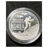 1991 US KOREAN COMMEM SILVER DOLLAR IN AIRTITE