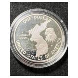 1991 US KOREAN COMMEM SILVER DOLLAR IN AIRTITE
